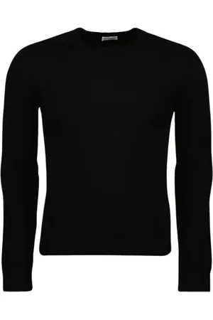 Saint Laurent Swetry, Mężczyzna, Czarny, S, Kaszmir, Kaszmierowy Sweter z Dekoltem