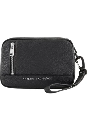 Armani Exchange Torebki, Mężczyzna, Czarny, ONE SIZE, Poliester, Kosmetyczka z koronkowym detalem