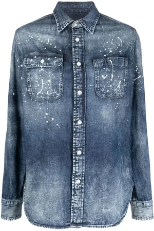 Ralph Lauren Bluzki, Kobieta, Niebieski, S, Denim, Koszula z Zapięciem na E-Button