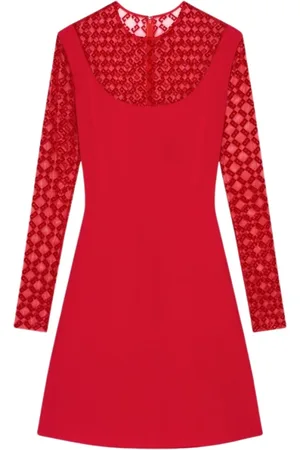 Givenchy Sukienki, Kobieta, Czerwony, M, Tiul, Krótka sukienka z dżerseju i tiulu z monogramem