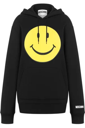 Moschino Bluzy, Kobieta, Czarny, S, Czarny Sweter ze Smiley Face