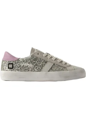 D.A.T.E. Buty, Kobieta, Beżowy, 38 EU, Zamsz, Glitter Platino Niskie Sneakersy