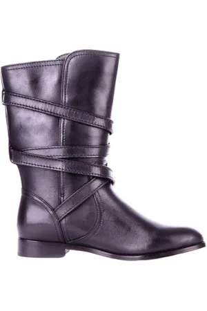 Ralph Lauren Buty, Kobieta, Czarny, 41 EU, Skóra, Wysokie kozaki