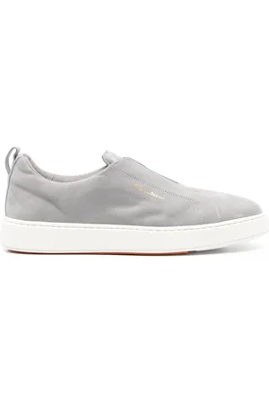 santoni Buty, Mężczyzna, Szary, 42 1/2 EU, Suede Laceless Sneakers