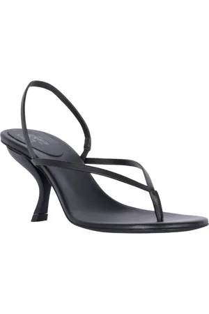 Gia Borghini Buty, Kobieta, Czarny, 37 EU, Czarne Skórzane Sandały Styl Aurora