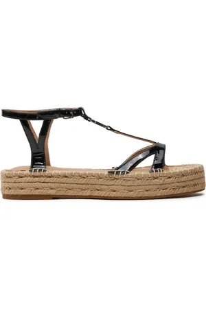 Ralph Lauren Buty, Kobieta, Czarny, 39 EU, Skóra, Sandały Espadryle Payton