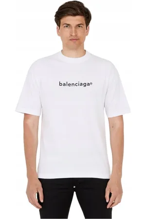 Balenciaga Koszulki, Mężczyzna, Biały, M, Bawełna, T-shirt z nadrukiem logo