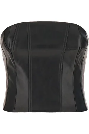 AMIRI Koszulki, Kobieta, Czarny, S, Skóra, Wegański Top Bustier