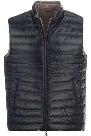 HERNO Kurtki, Mężczyzna, Niebieski, 2XL, Nylon, Dwustronny ultralekki nylonowy bezrękawnik