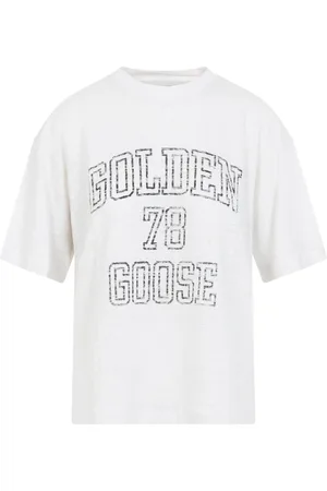Golden Goose Koszulki, Kobieta, Biały, XS, Bawełna, Boxy T-Shirt