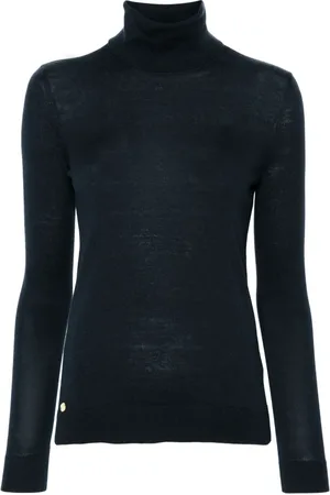 Ralph Lauren Swetry, Kobieta, Niebieski, XS, Bawełna, Golf z długim rękawem