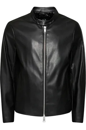 Armani Exchange Kurtki, Mężczyzna, Czarny, XL, Poliester, Kurtka ze sztucznej skóry