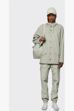 Rains Kurtki, Kobieta, Beżowy, L, Poliester, Współczesna Unisex Wodoodporna Kurtka