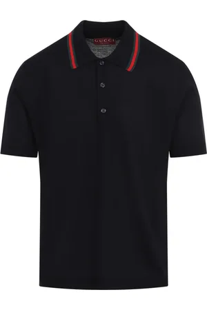 Gucci Koszulki, Mężczyzna, Niebieski, S, Wełna, Niebieska koszulka polo