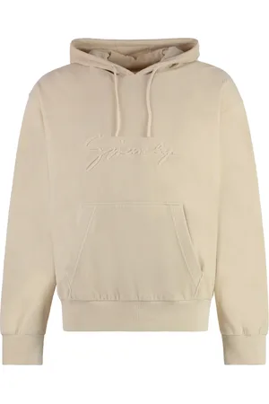 Givenchy Bluzy, Mężczyzna, Biały, M, Bawełna, Bluza z kapturem z prążkowanej dzianiny z logo