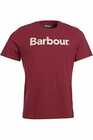 Barbour Koszulki, Mężczyzna, Czerwony, L, Bawełna, Logo Tee