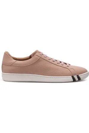 Bally Buty, Kobieta, Różowy, 38 EU, Skóra, Skórzane sneakersy low-top z efektem młotkowania