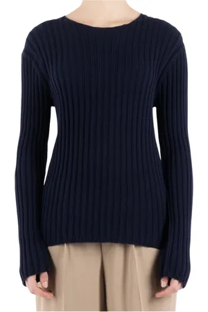 Acne Studios Swetry, Kobieta, Niebieski, M, Granatowy Bawełniany T-shirt