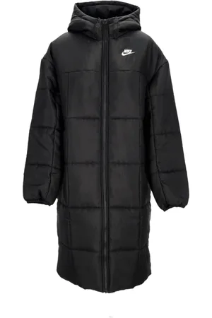 Nike Płaszcze, Kobieta, Czarny, S, Poliester, Długa Puchowa Parka