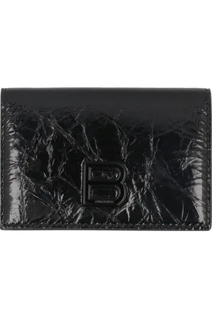 Balenciaga Akcesoria, Kobieta, Czarny, ONE SIZE, Skóra, Skórzany portfel z zatrzaskiem