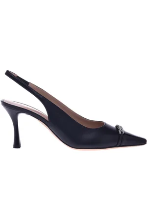 BALDININI Buty, Kobieta, Czarny, 40 EU, Skóra, Czarne i cieliste skórzane czółenka Slingback