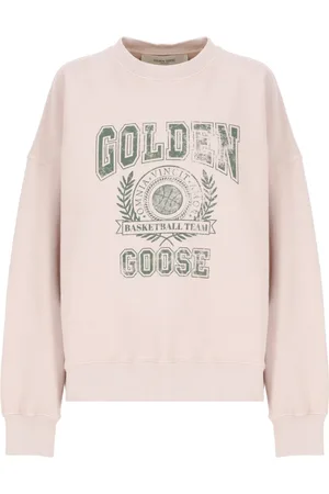 Golden Goose Bluzy, Kobieta, Różowy, M, Bawełna, Bawełniana bluza dresowa z okrągłym dekoltem