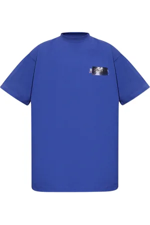 Balenciaga Koszulki, Mężczyzna, Niebieski, M, Bawełna, Gaffer Political Campaign T-Shirt