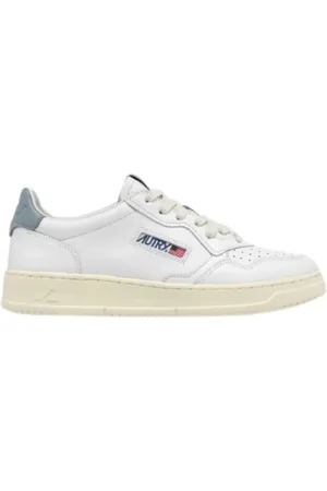 Autry Buty, Mężczyzna, Biały, 43 EU, Skóra, Skórzane Sneakersy Medalist z Kontrastową Piętą