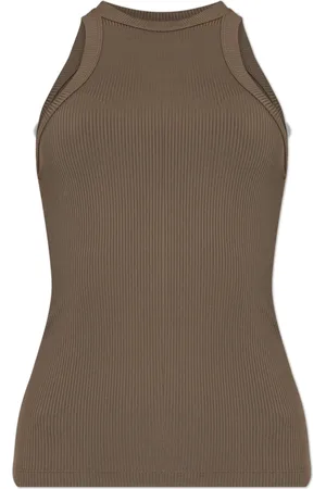 ANINE BING Koszulki, Kobieta, brązowy, XS, Nylon, Eva Ribbed Tank Top