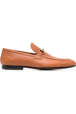 Gucci Buty, Mężczyzna, brązowy, 43 1/2 EU, Skóra, Skórzane mokasyny z ozdobą Horsebit