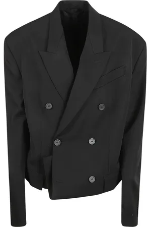 Balenciaga Kurtki, Kobieta, Czarny, S, Wełna, Składana Marynarka