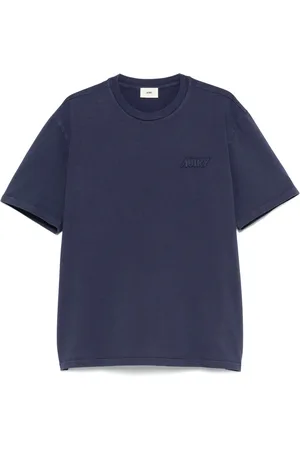 Autry Koszulki, Mężczyzna, Niebieski, M, Bawełna, T-shirt z tonalnym logo