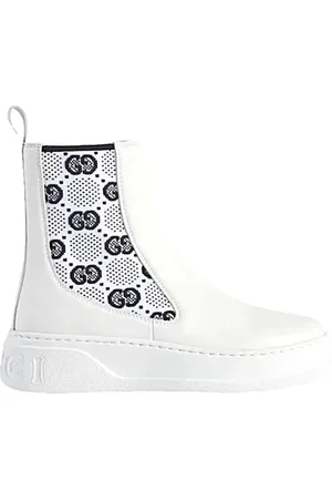 Gucci Buty, Mężczyzna, Biały, 44 EU, Skóra, Stylowe skórzane botki