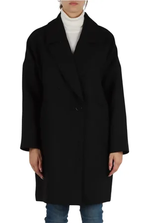 Armani Exchange Płaszcze, Kobieta, Czarny, S, Poliester, Płaszcz Diagonal Lurex