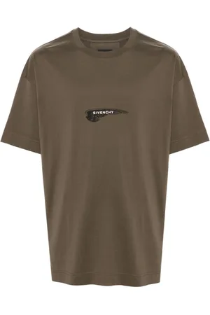 Givenchy Koszulki, Mężczyzna, Zielony, L, Bawełna, Koszulka Military Logo