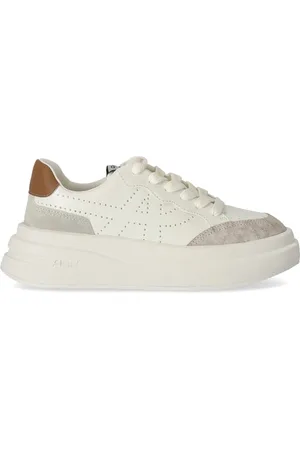 Ash Buty, Kobieta, Biały, 39 EU, Skóra, Białe skórzane perforowane sneakersy