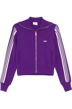 Autry Bluzy, Kobieta, Fioletowy, L, Bawełna, Rozpinana bluza