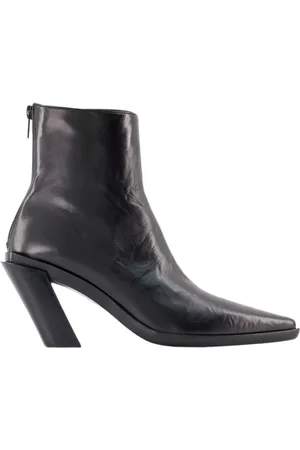 ANN DEMEULEMEESTER Buty, Kobieta, Czarny, 37 EU, Skóra, Czarne skórzane botki - Florencja