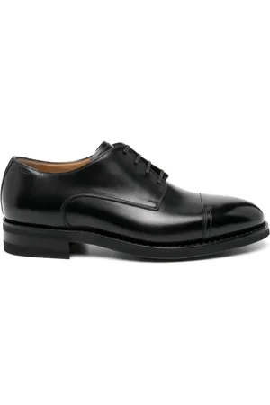 Bally Buty, Mężczyzna, Czarny, 45 EU, Skóra, Czarne skórzane buty sznurowane z panelami