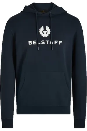Belstaff Bluzy, Mężczyzna, Niebieski, S, Bawełna, Bluza z kapturem Color Block Signature