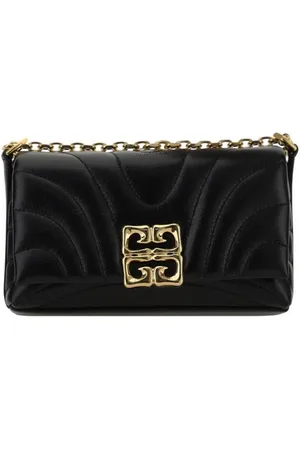 Givenchy Torebki, Kobieta, Czarny, ONE SIZE, Skóra, Skórzana portmonetka z pikowaniem i łańcuszkiem