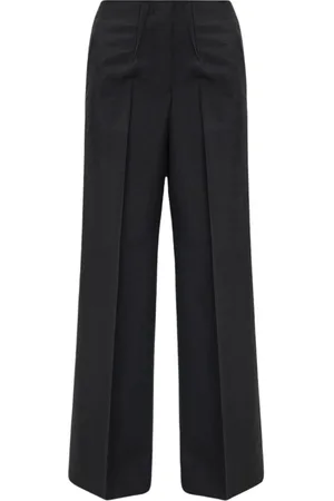 Givenchy Spodnie, Kobieta, Czarny, S, Wełna, Spodnie z szerokimi nogawkami