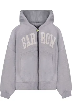 BARROW Bluzy, Mężczyzna, Szary, M, Bawełna, Jasnoszara melanżowa bluza z kapturem na zamek