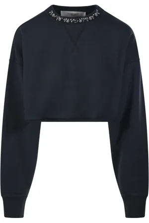 Golden Goose Bluzy, Kobieta, Czarny, M, Bawełna, Krótka bluza Crystal Collar