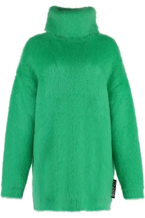 Gucci Sukienki, Kobieta, Zielony, S, Sukienka swetrowa mini z mieszanki moheru