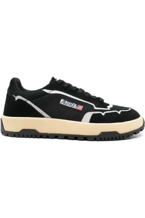 Autry Buty, Mężczyzna, Czarny, 43 EU, Skóra, Sznurowane Sneakersy z Gumową Podeszwą