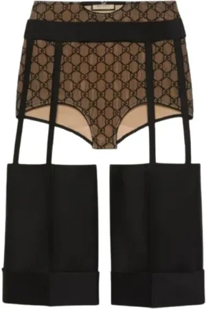 Gucci Spódnice, Kobieta, Czarny, M, Wełna, Wełniano-Jedwabna Spódniczka Mini z Wycięciami