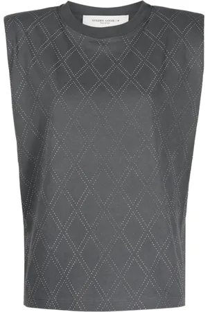 Golden Goose Koszulki, Kobieta, Szary, S, Bawełna, Journey Sleeveless T-Shirt
