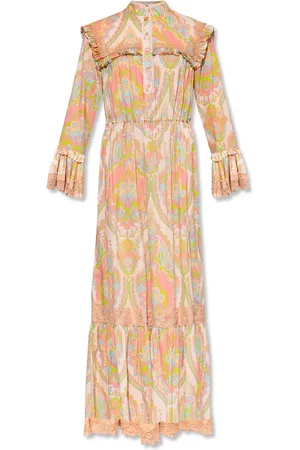 Gucci Sukienki, Kobieta, Różowy, S, Bawełna, Sukienka Maxi Codzienna