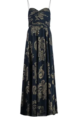 Ralph Lauren Sukienki, Kobieta, Niebieski, S, Poliester, Sukienka Maxi Jacquard